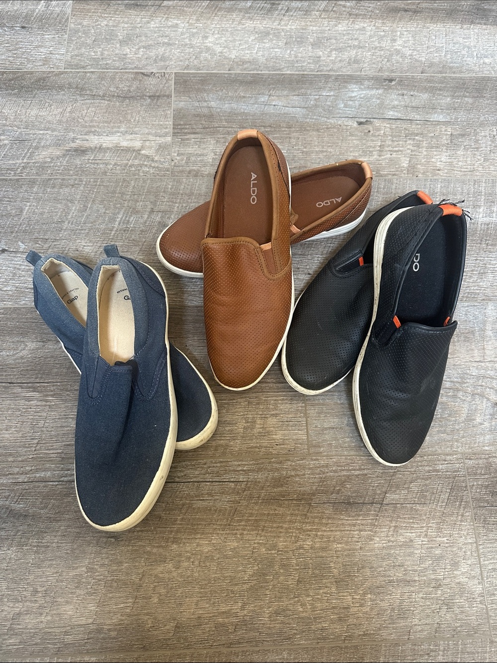 Aldo Men's Slip-On Loafers in Brown, Black, and Navy